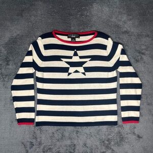 Norton Studio Black & White Striped Star Long Sleeve – Grunge / Alt Aesthetic